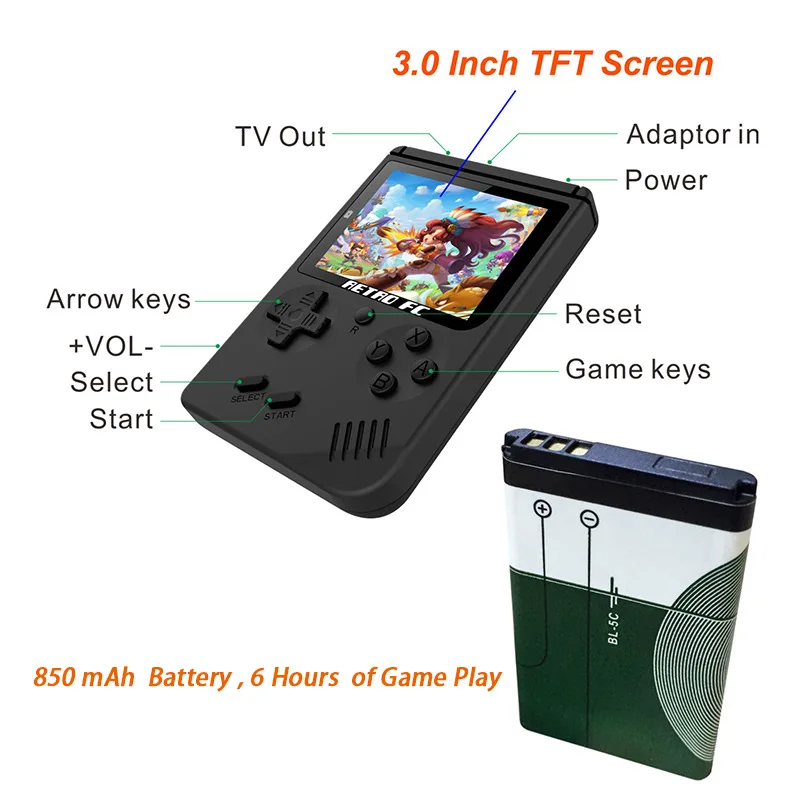 Coolbaby RS-6A Ретро Портативный мини портативная игровая консоль Gameboy 8-битный ЖК-дисплей детская Цвет ТВ игровой плеер встроенный 168 игр