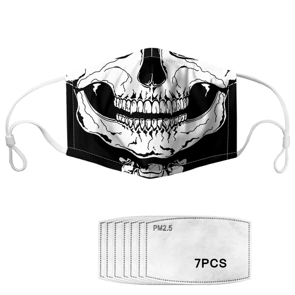 Anti Dust Mouth Mask with Filter Adults&ampkids Protection 3D Animal Uv Mascarillas Print White Unisex Masks | Аксессуары для