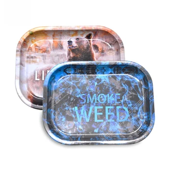 

Bear Animals Pattern Tinplate Cigarette Tray Rectangle Cigarette Tray Tobacco Cigarette Smoking Tools