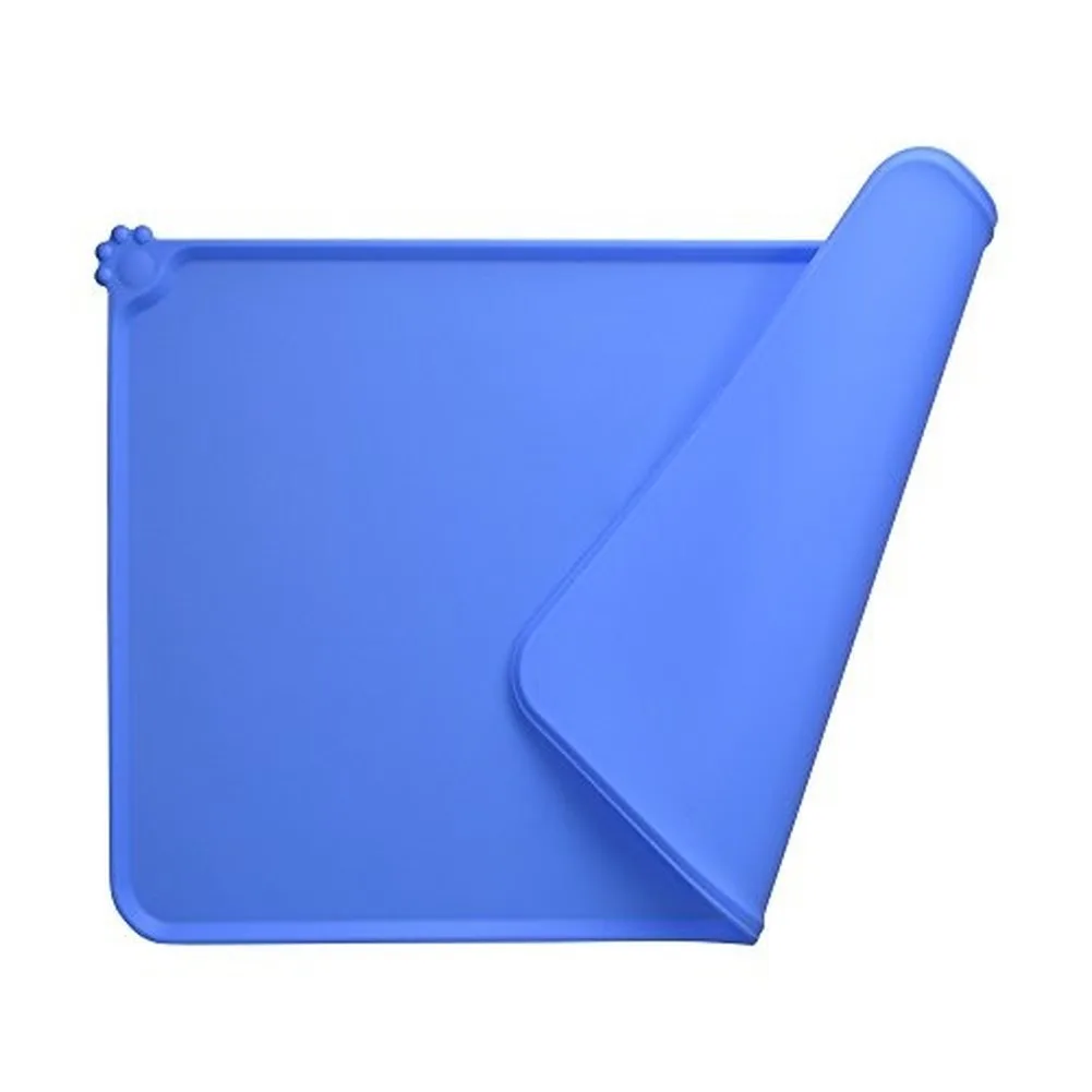 Waterproof Pet Feeding Mat For Dog Cat Solid Color Silicone Pets Food Drinking Pad Puppy Feeder Placemat Easy Washing 48x30cm
