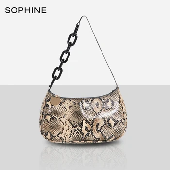 

Fashion Serpentine women Baguette bags casual female shoulder bag lady party designer style chain handbag