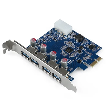 

4-Port SuperSpeed USB 3.0 PCI-E PCI Express Card with 4-pin IDE Power Connector NEC uPD720201