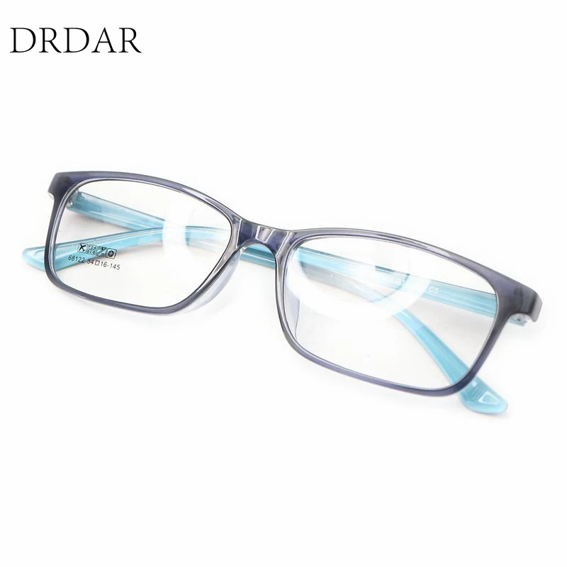 

2020 new Lightness TR Square Eyeglasses Frames Women's Men Unisex fashion Student style Optical frame black/Purple legs/Blue