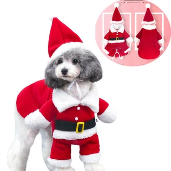 

Christmas Dog Clothes Small Dog Santa Claus Costume Chihuahua Pet Cat Costume Jacket Coat Pet Costume Christmas Decoration DH001