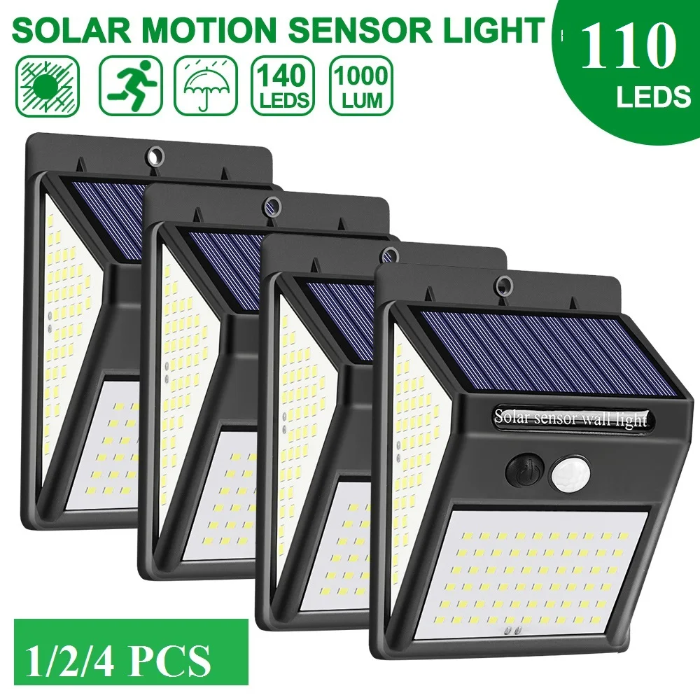 

100LED Solar Power Motion Sensor Wall Light Outdoor Garden Security Lamp