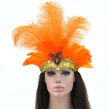  Fashion Accessories Hair Band Indian Peacock Feather Headdress Hair Headpieces Headband For Adults And Kids Halloween Carnival 