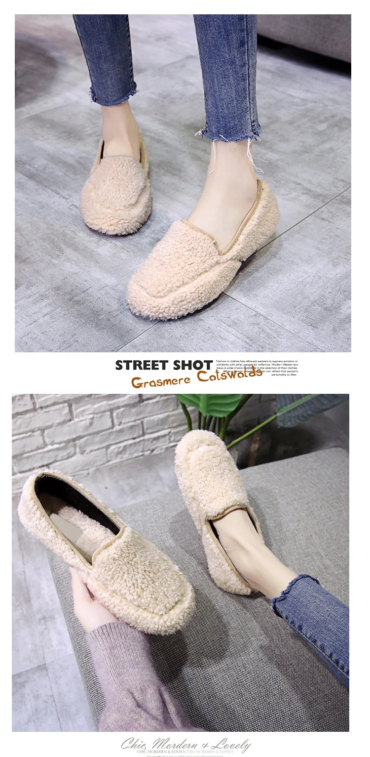 Women's Boots Autumn Lace Up Plush Booties Ladies Low Heels booties Boots-women Round Toe Shoes Winter Footwear Clogs Platform