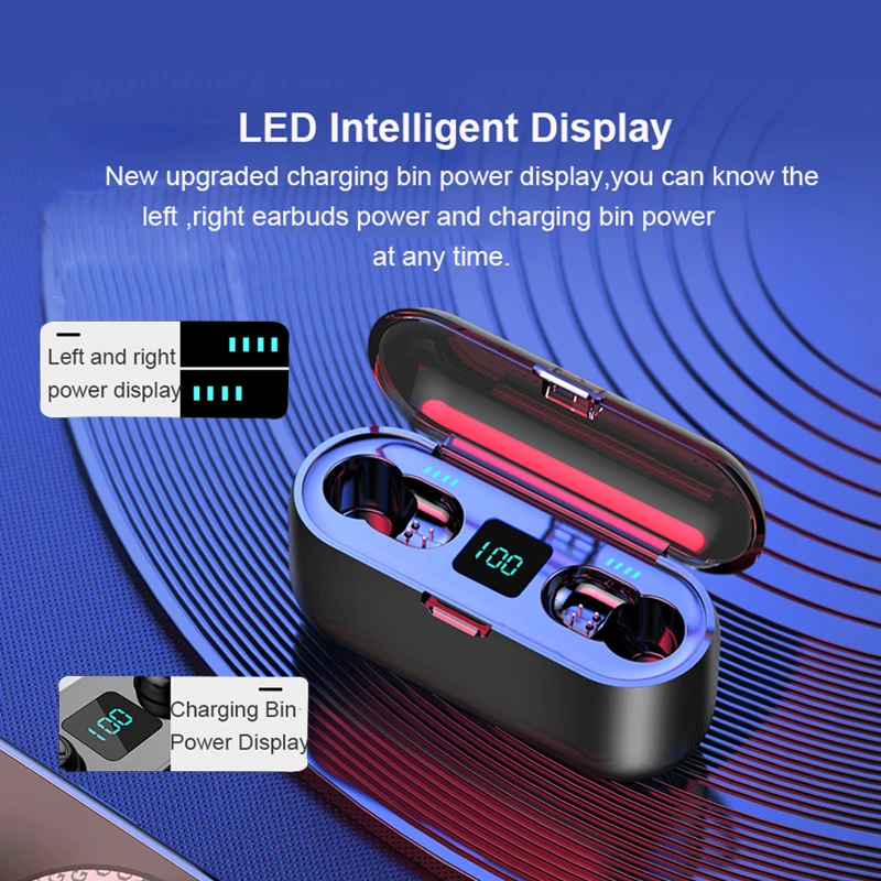 Najtaniej 2000 mAh TWS Bluetooth słuchawki 5.0 słuchawki bezprzewodowe Stereo Mini bezprzewodowe słuchawki douszne z mikrofonem LED wyświetlacz mocy Power Bank