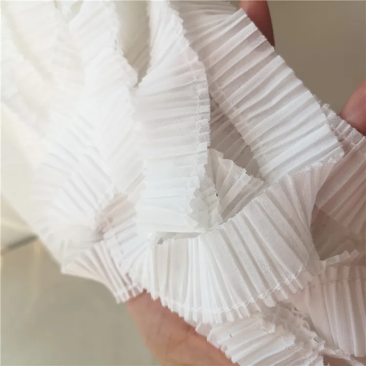 New 5yards/lot 3cm/6cm wide Chiffon Ruffles Lace Trim Hot Cutting Trimming White Color All Matach X029 | Дом и сад