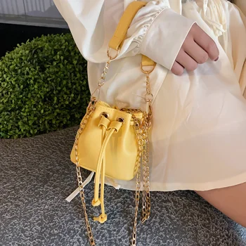 

Mini Pu Leather Bucket Bags For Women 2020 Chain Crossbody Bags Female Shoulder Messenger Bag Ladies Lipstick Organizer