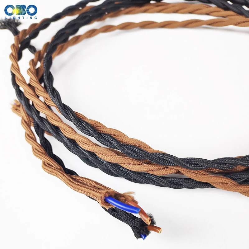 50m cabo trancado de tecido fio cobre 03