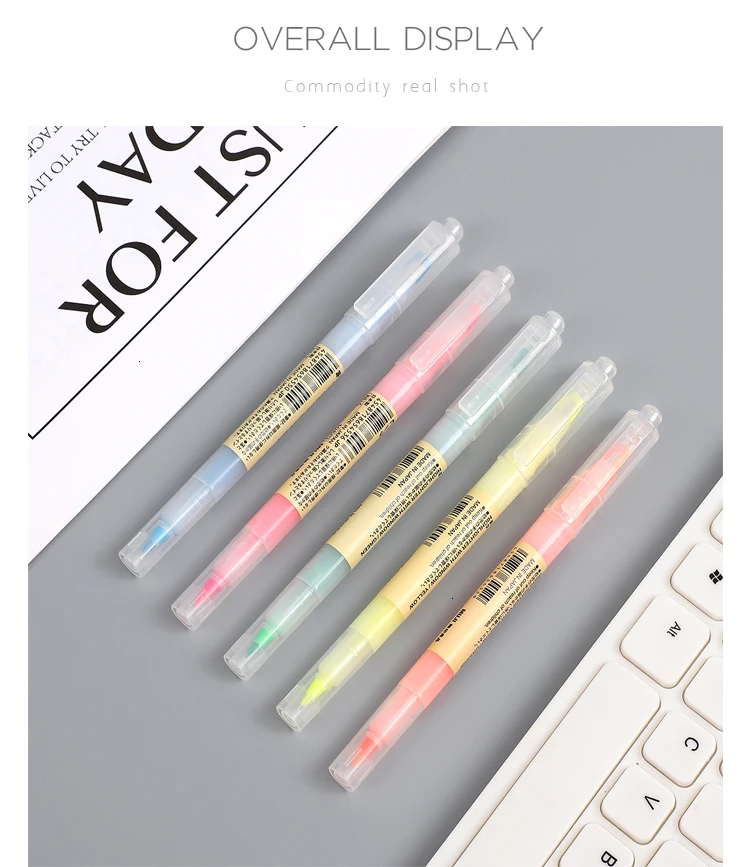 1 шт., MUJI, двойная головка, перспективное окно, яркие цвета, маркеры, маркеры, ручка, милая флуоресцентная ручка, школьные принадлежности