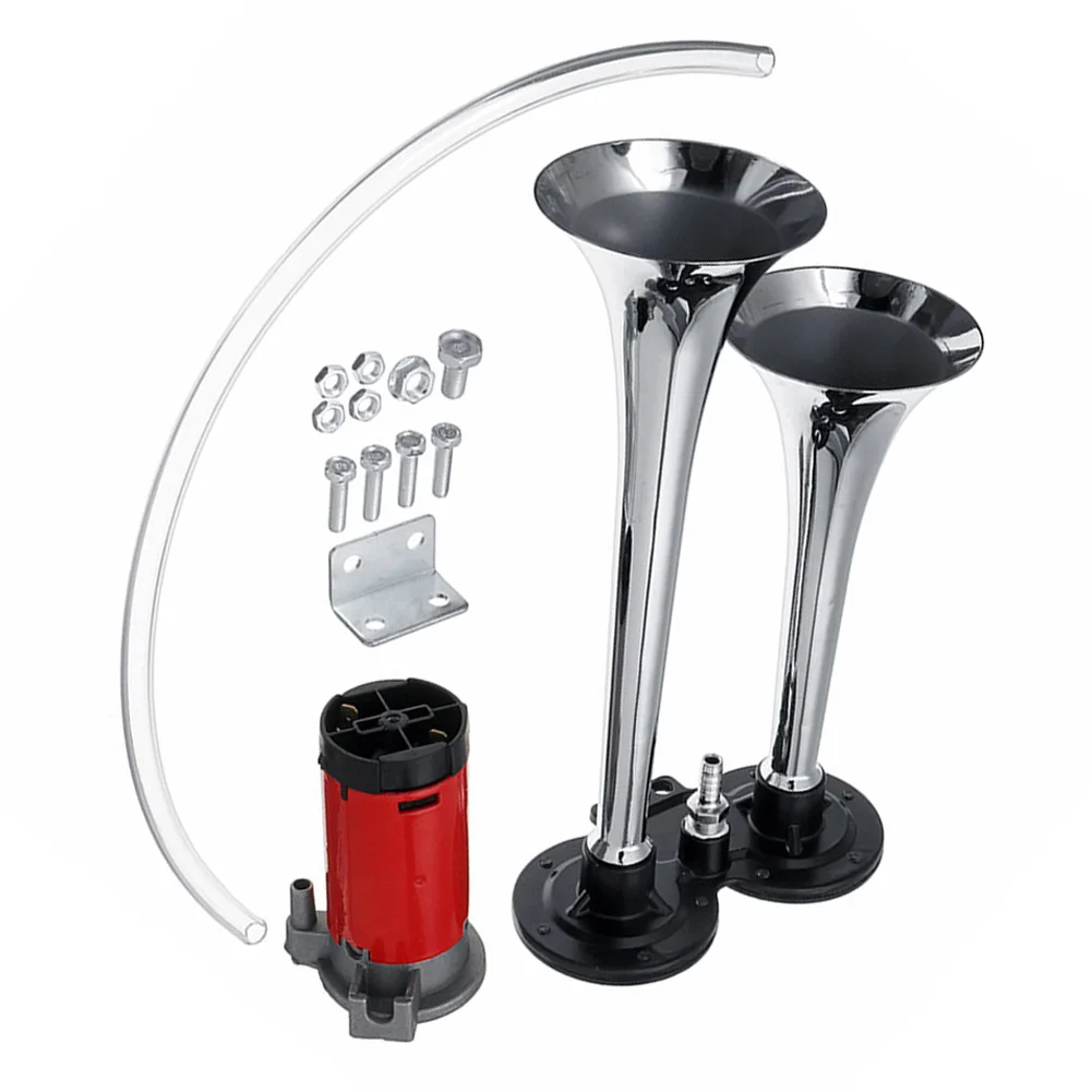 1000DB Dual Electric Horn 12V 24V Super Loud Dual Tone Car Air Horn Set Trumpet Compressor for Motorcycle Car Boat Truck Vehicle