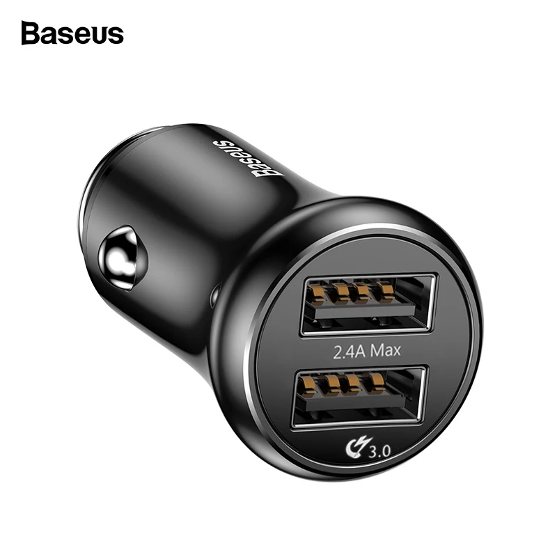 Baseus Quick Charge 3,0 USB Автомобильное зарядное устройство QC QC3.0 Turbo Быстрая зарядка двойное автомобильное USB зарядное устройство для iPhone Xs X Xiaomi Mi мобильного телефона