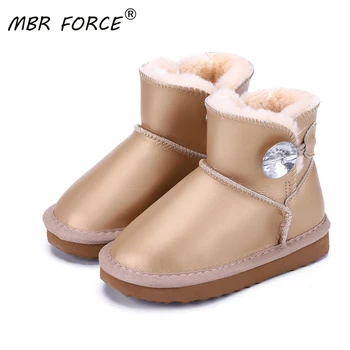 

MBR FORCE 2020 new children warm waterproof snow boots crystal diamond winter Boys and Girls fashion pure color wild snow boots