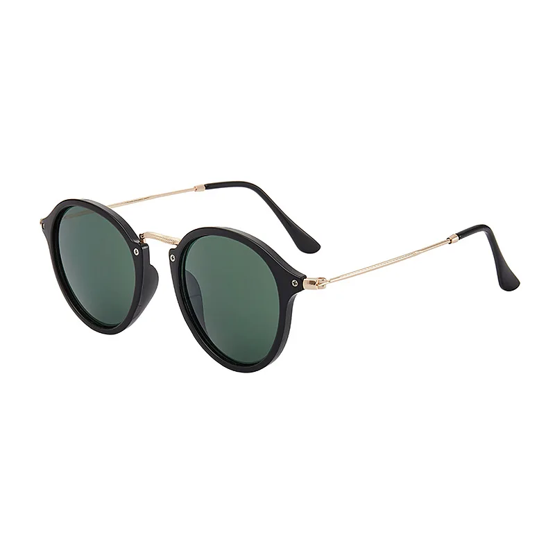 TOYEARN классические брендовые дизайнерские Круглые Солнцезащитные очки для женщин и мужчин, винтажные зеркальные солнцезащитные очки для мужчин и женщин UV400 - Цвет линз: Black G15