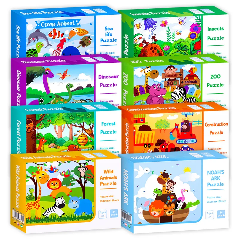 

Kids Animal/Insect/Zoo/Jigsaw Puzzles Cartoon Paper Baby Toy Puzzle Learning Educational Toy For Children Birthday Christma Gift