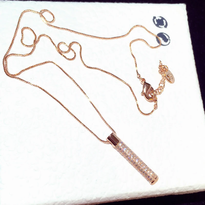 New Arrive Fashion Exquisite Gold Geometric Pendant Necklace for Women Pave Inlaid CZ Zircon Choker Wedding Jewelry Gift - Image 3