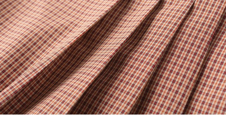 INMAN 2020 Autumn New Arrival Retro Style Vintage Check Button Asymmetrical Pleated Skirt