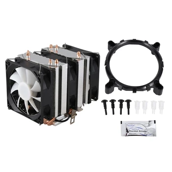 

XUEYUFENGSHEN CPU Cooler 4 Pure Copper Heat Pipe Two Cooling Towers Cooling System Three 9cmCPU Cooling Fan CPU Radiator for Int
