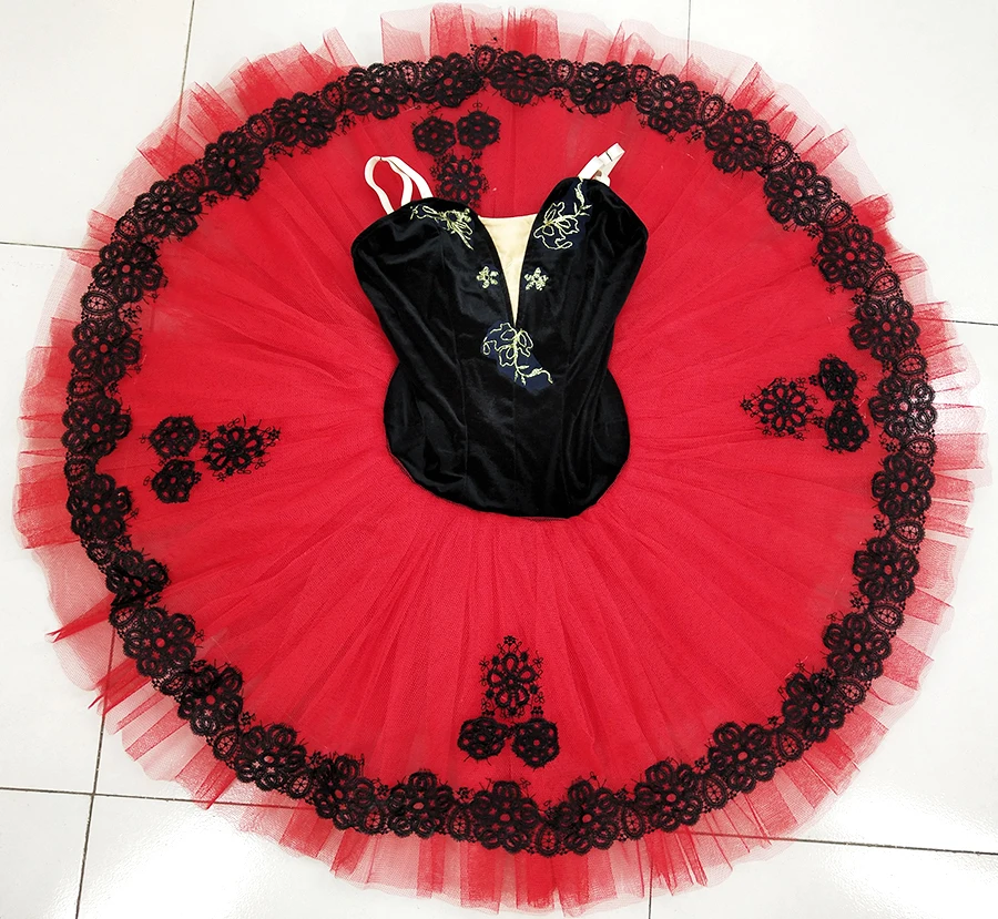 Красная, черная профессиональная балетная пачка для девочек, классическая балетная пачка, балетная пачка на взрослого, костюмы для выступлений для женщин