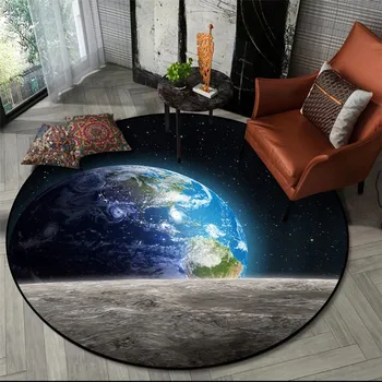 

Wishstar Space Planet Pattern Round Mat 3D Printing Carpet Non-slip Area Rug Bedroom Beside Mat Children Room Carpet