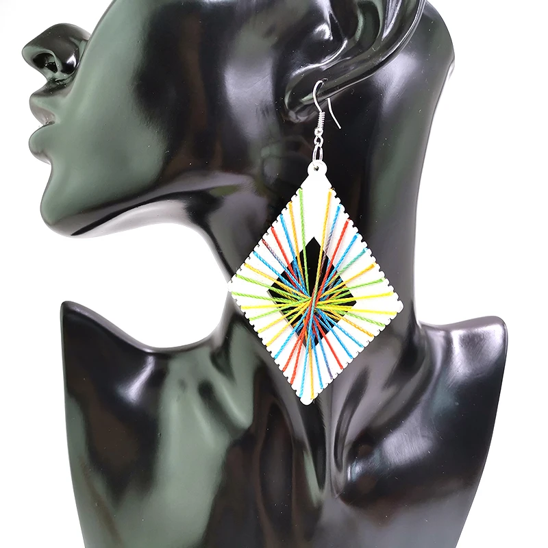 

YD&YDBZ New Colored Lines Dangle Earrings Women Gothic Jewelry Ethnic Wood Earrings A set 6 Styles Jewelry Wholesale Gift Ladies
