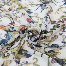 Этническая Дамасская дизайнерская ткань из жатого шифона винтажный материал