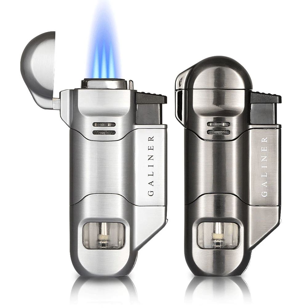 

GALINER Metal Cigar Lighter 3 Torch Jet Flame Butane Lighter Smoking Tool Portable Gas Cigarette Lighters W/ Cigar Punch