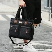  Washable Men's Canvas Bag Large Capacity Crossbody Male Handbags Business Laptop Briefcas Travel Casual Shoulder Messenger Bags 