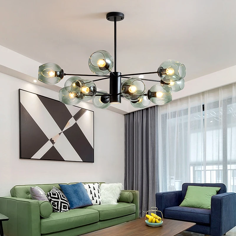

Nordic LED Chandelier for Living Room Dining Bedroom Kitchen Modern Glass Ball Gold Ceiling Pendant Lights Home Decor Fixtures