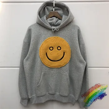 

Flocking BIg Smiley face Hoodie Hooded Men Women Best-Quality Fashion Smiley face Badge Pullover