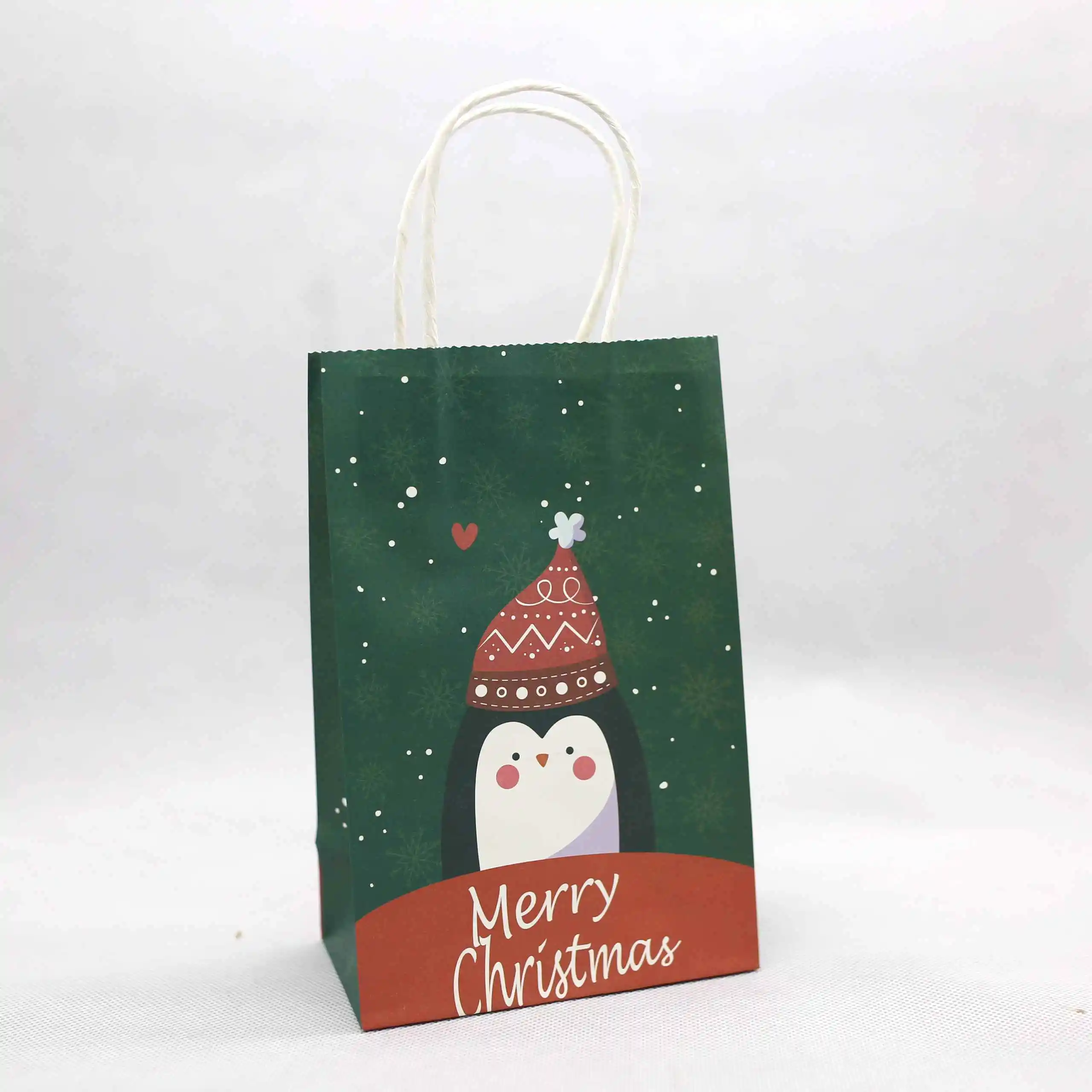 Счастливого Рождества Подарочный пакет из крафт-бумаги, бумажный подарочный пакет с ручками 21x13x8 см 10 шт./лот - Цвет: N13