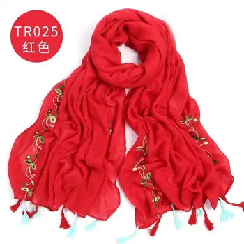 

New style Fashion quality Shawl Scarves woman Autumn and winter Cashmere Warm Embroidery Scarf Business Wraps Foulard