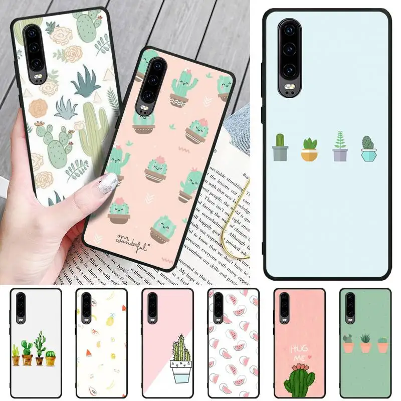 Чехол с изображением кактуса для huawei p20 p30 p40 pro mate 10 20 30 lite p smart y7 2019 plus nova 3I чехлы