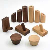 Creative Beech Walnut Wood Hook Wall Wall Mounted Coat  Entrance Clothes Hat Skirt Taper Punch Home Hotel Decoration Robe Hanger 1
