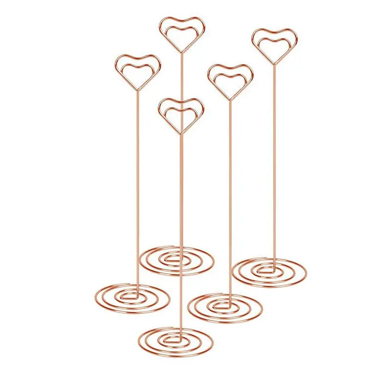 

10pcs 8.6 Inch Tall Place Card Holder Table Number Holder Table Card Holder Table Number Stands with Heart Shap Photo Memo Clips