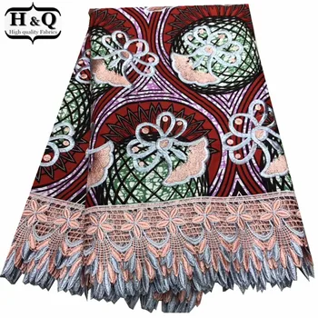 

Wedding African Batik Print Lace Embroidered Fabric Nigerian Batik Lace Guipure Lace Sewing Fabric 100% Cotton For Sewing Dress