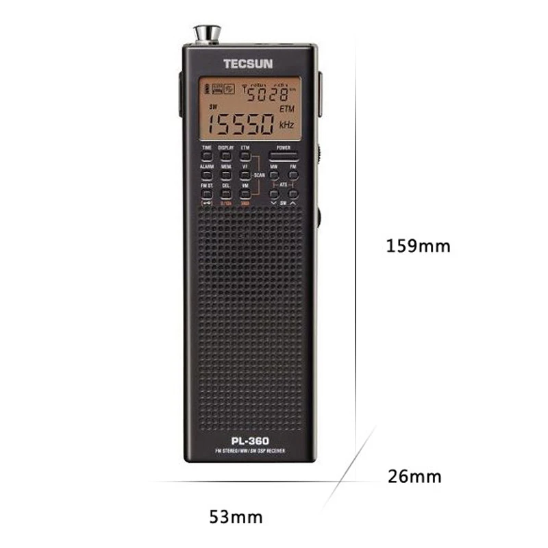 Tecsun PL 360 Полнодиапазонный FM/MW/LW/SW цифровая Демодуляция Карманный стерео ручной