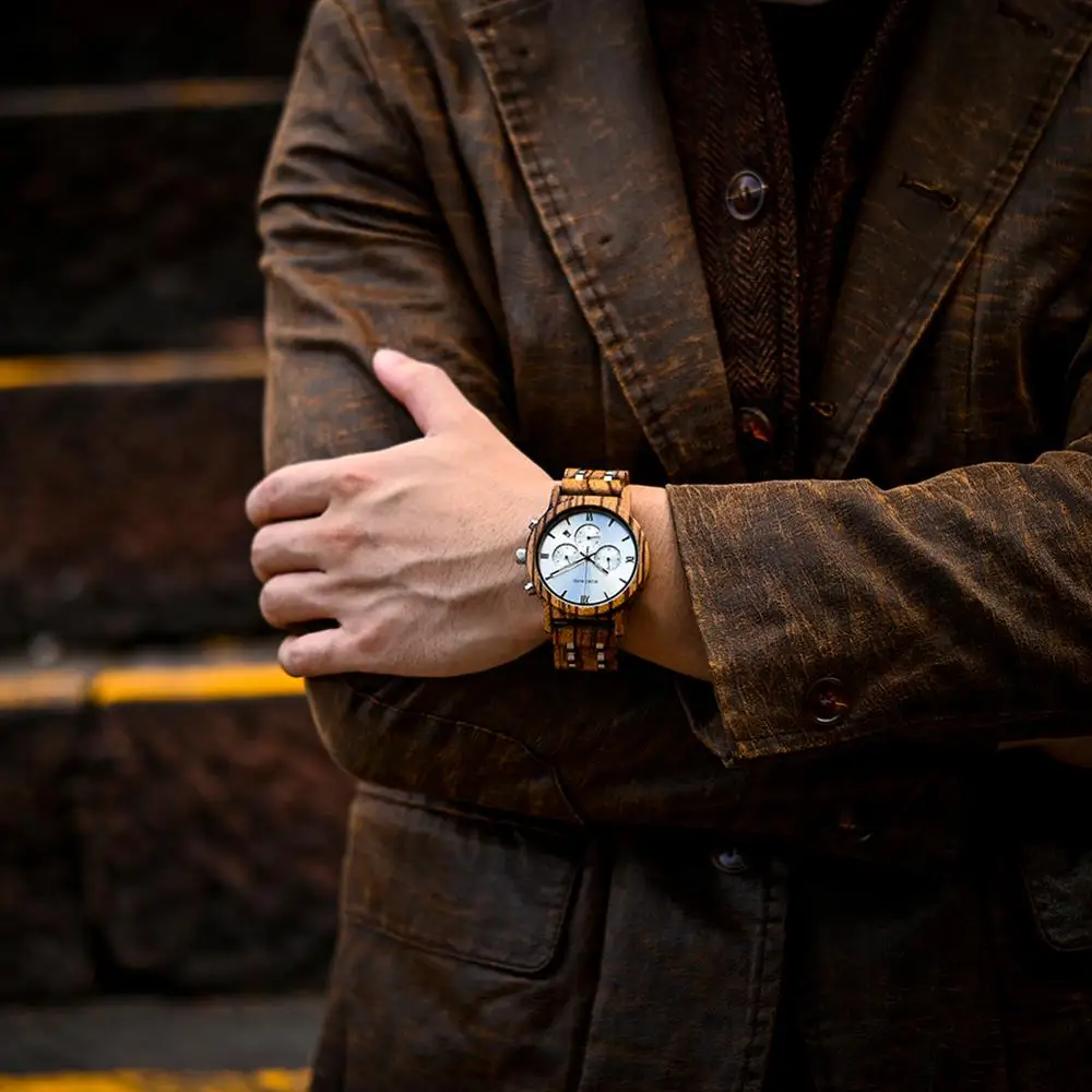 BOBO BIRD часы браслет деревянные Для мужчин relogio masculino из дерева металлический