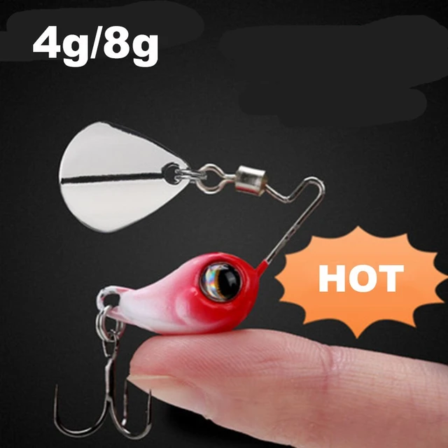 4g/8g Metal VIB Micro Fishing Lure Spinner Sinking Rotating Spoon