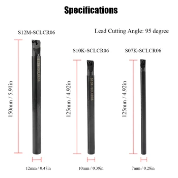 

Hot SCLCR Steel Good Toughness Semi-finishing Lathe Boring Bar Turning Tool Holder Carbide With Insert Wrench