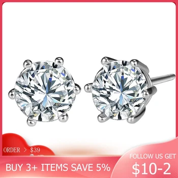 

CodeMonkey 100% 925 Sterling Silver Stud Earrings For Women Making Silver Earrings Wedding Engagement Fashion Jewlery Gift E015