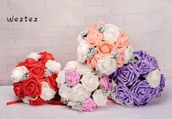 Букет невесты Элегантный Романтический букет подружки невесты цветок розы свадебные аксессуары SPH167