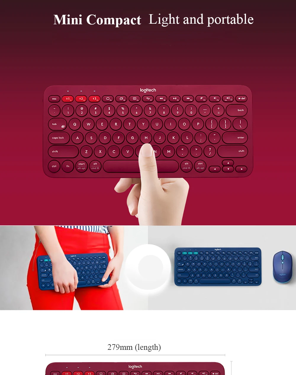 Оригинальная Беспроводная Клавиатура logitech K380 с несколькими устройствами, Bluetooth, для Windows Mac, хромированная ОС, Android, iPhone, iPad