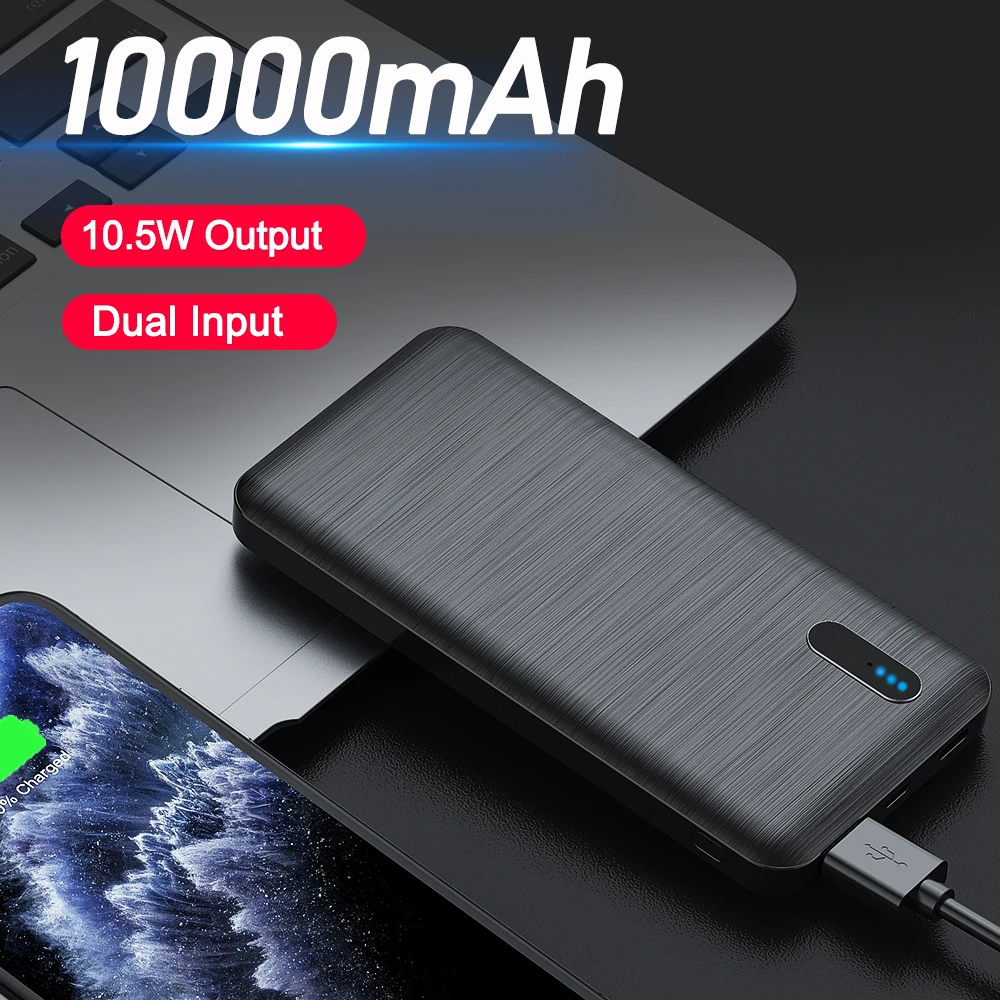 YKZ 10000 мА/ч Мощность банк Портативный Тип USB C Мини банка быстрая зарядка мобильный