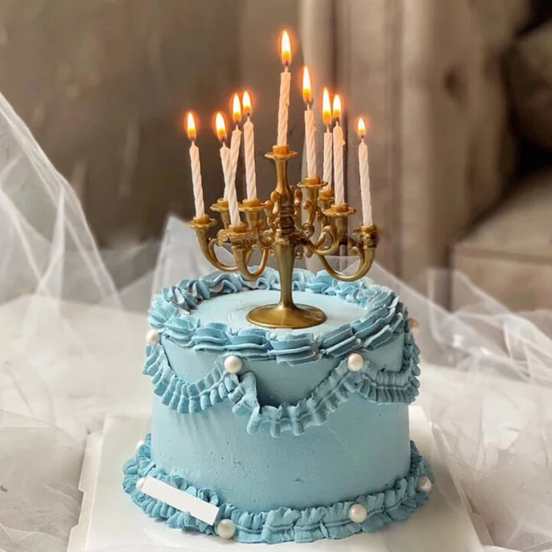 Cakelove 1 шт. Ins Топпер для торта пластик золото и серебро цветок подсвечник пирог на день рождения или свадьбу праздничный торт инструменты