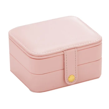 

Travel Portable PU Jewelry Box Earrings Earrings Earrings Bracelets Ornaments Multi-Layer Storage Box Pink