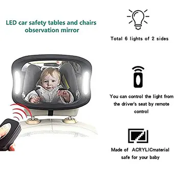 

Car Rear View Mirror Child-Assisted Remote Control Light Viewing Mirror Child Safety Seat Rear View Mirror Baby Product
