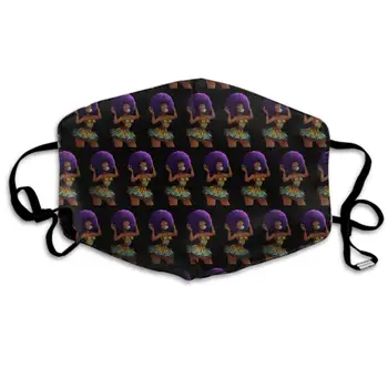 

Comfortable Two Layer Dust Mask, Soft African American Black Women with Purple Hair Face Mask Cover Mouth for Adults and Teens